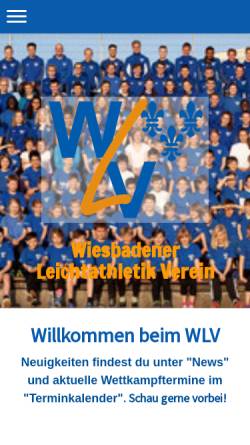 Vorschau der mobilen Webseite www.wiesbadenerlv.de, Wiesbadener Leichtathletik-Verein