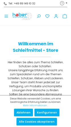 Vorschau der mobilen Webseite www.haber-muenchen.de, Haber Schleifmittel GmbH