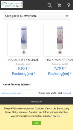 Vorschau der mobilen Webseite www.waldschmidt.de, Hans F. Waldschmidt GmbH & Co.