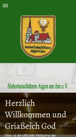 Vorschau der mobilen Webseite www.hubertusschuetzen-aigen.de, Hubertusschützen Aigen am Inn e. V.