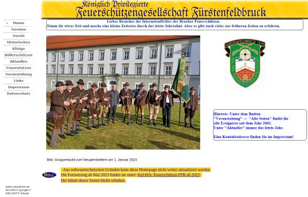 Vorschau von www.feuerschuetzen-ffb.de, Königlich privilegierte Feuerschützengesellschaft Fürstenfeldbruck seit 1570