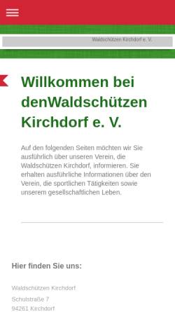 Vorschau der mobilen Webseite www.waldschuetzen.de, Waldschützen Kirchdorf 1966 e.V.