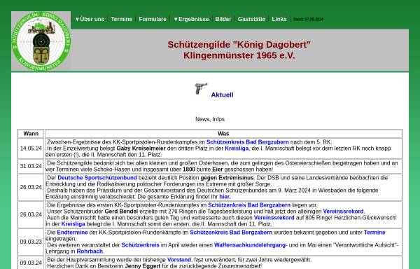 Vorschau von www.sgi-klm.de, Schützengilde “ König Dagobert “ Klingenmünster e.V.