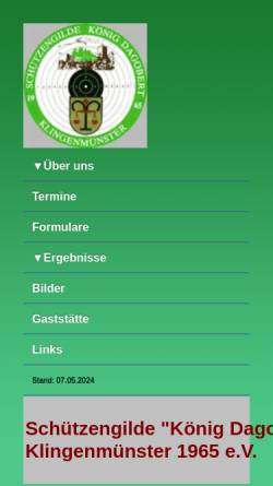 Vorschau der mobilen Webseite www.sgi-klm.de, Schützengilde “ König Dagobert “ Klingenmünster e.V.
