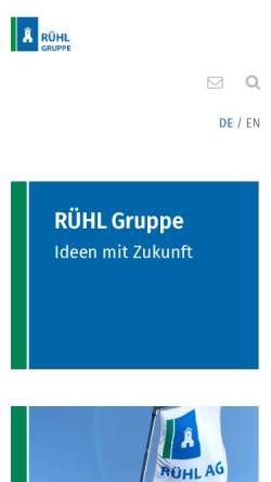 Vorschau der mobilen Webseite www.ruehl-ag.de, E.Rühl AG & Co.