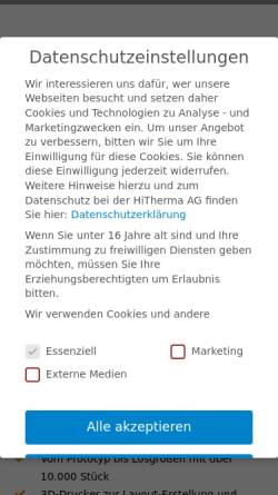 Vorschau der mobilen Webseite www.hitherma.de, Hitherma AG - Kunststofftechnik