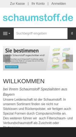 Vorschau der mobilen Webseite www.schaumstoff.de, K.H. Bauer