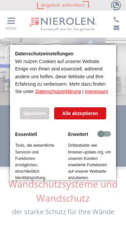 Vorschau der mobilen Webseite www.nierolen.de, Nierolen GmbH