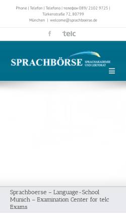 Vorschau der mobilen Webseite www.sprachboerse.de, Sprachbörse GbR