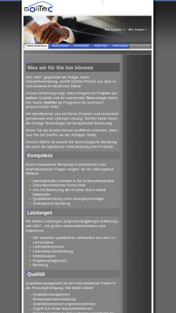 Vorschau der mobilen Webseite www.solitec-iv.de, SoliTec GmbH