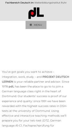 Vorschau der mobilen Webseite www.pdl-do.de, Projekt Deutsch Lernen