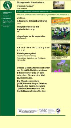 Vorschau der mobilen Webseite www.kreidekreis-fulda.de, Bildungsverein Kreidekreis e.V.