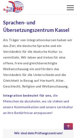 Vorschau der mobilen Webseite www.suz-kassel.de, SUZ Sprach- und Übersetzungszentrum