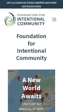 Vorschau der mobilen Webseite www.ic.org, Intentional Communities
