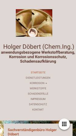 Vorschau der mobilen Webseite www.korros.de, Sachverständigenbüro Holger Döbert