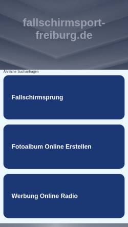 Vorschau der mobilen Webseite www.fallschirmsport-freiburg.de, Breisgauverein für Fallschirmsport