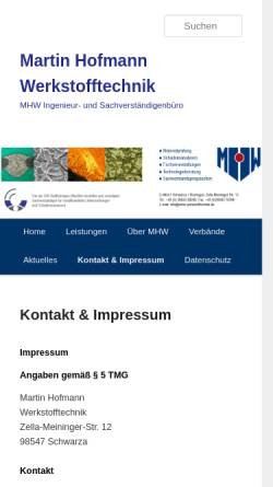 Vorschau der mobilen Webseite blog.mhw-werkstofftechnik.de, Hofmann, Martin