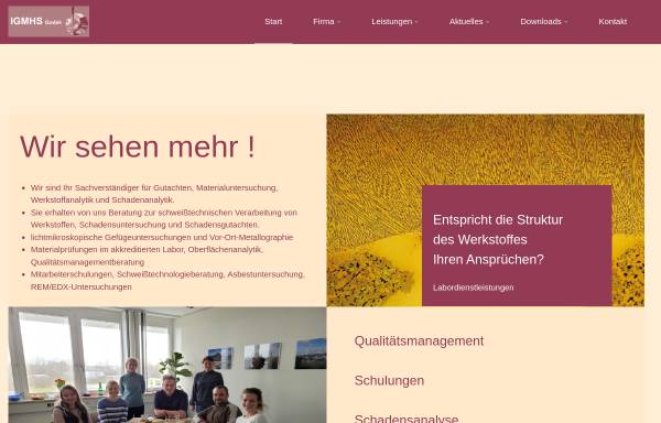 Vorschau von www.igmhs.de, Ingenieur-Gemeinschaft Meyer & Horn-Samodelkin GbR