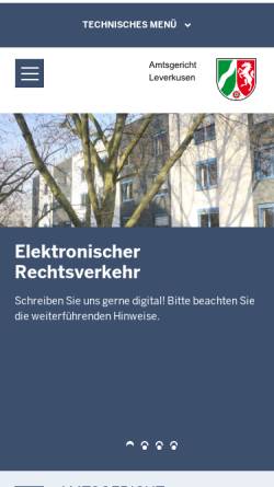 Vorschau der mobilen Webseite www.ag-leverkusen.nrw.de, Amtsgericht Leverkusen