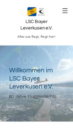 Vorschau der mobilen Webseite www.edkl.de, Luftsportclub Bayer Leverkusen e.V.