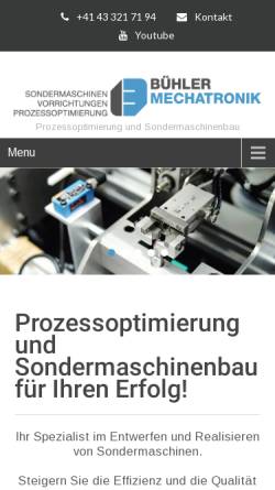 Vorschau der mobilen Webseite buehler-mechatronik.ch, Bühler Mechatronik