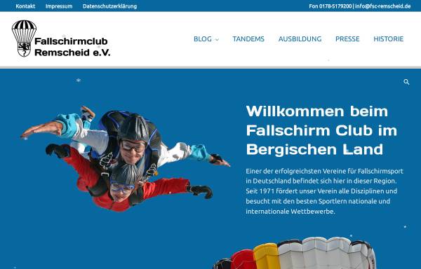 Vorschau von www.fsc-remscheid.de, Fallschirmclub Remscheid e.V.