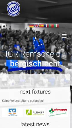 Vorschau der mobilen Webseite igr-remscheid.de, IGR Remscheid