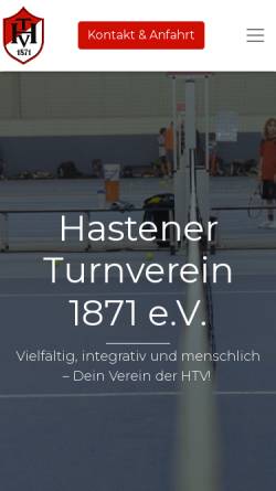 Vorschau der mobilen Webseite www.tv-hasten.de, TV Hasten 1871 e.V., Remscheid