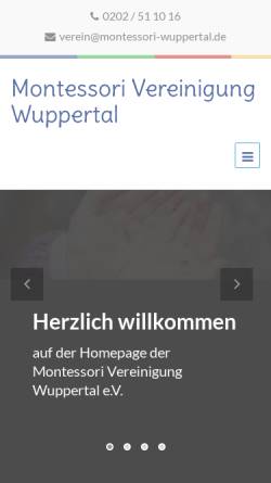 Vorschau der mobilen Webseite www.montessori-wuppertal.de, Montessori Vereinigung Wuppertal e.V.