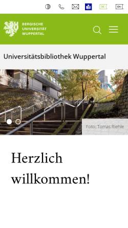 Vorschau der mobilen Webseite www.bib.uni-wuppertal.de, Universitätsbibliothek Wuppertal