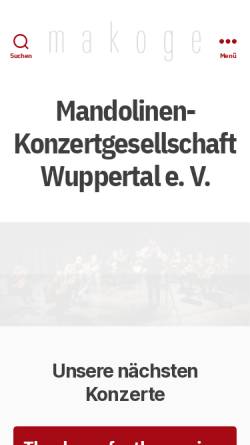 Vorschau der mobilen Webseite www.makoge-wuppertal.de, Mandolinen-Konzertgesellschaft Wuppertal