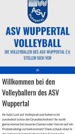 Vorschau der mobilen Webseite asv-wuppertal-volleyball.de, ASV Wuppertal e.V.