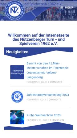 Vorschau der mobilen Webseite www.ntv-wuppertal.de, Nützenberger Turn- und Spielverein 1962 e.V.
