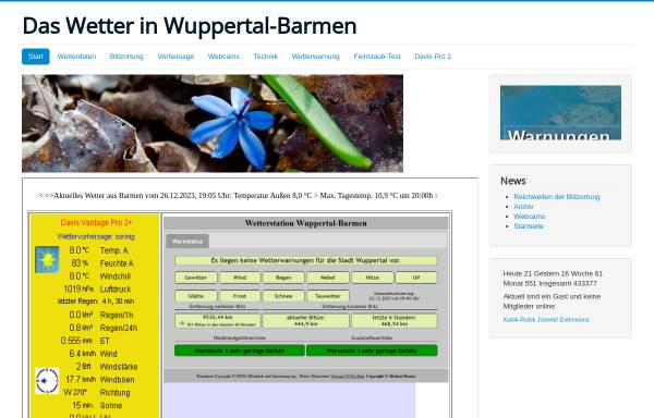 Vorschau von www.acknet.de, Das Wetter in Wuppertal-Barmen