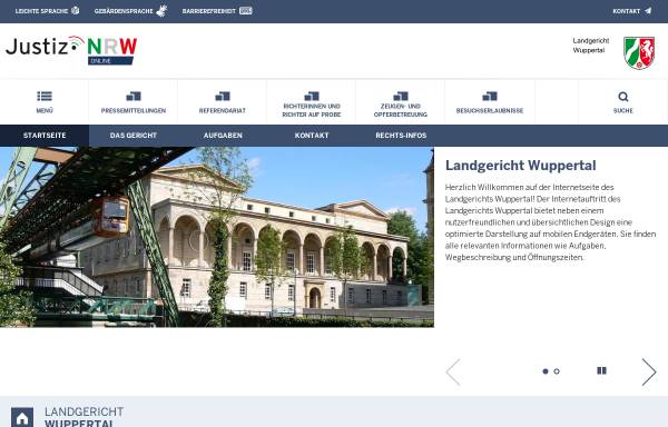 Vorschau von www.lg-wuppertal.nrw.de, Landgericht Wuppertal