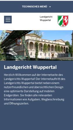 Vorschau der mobilen Webseite www.lg-wuppertal.nrw.de, Landgericht Wuppertal