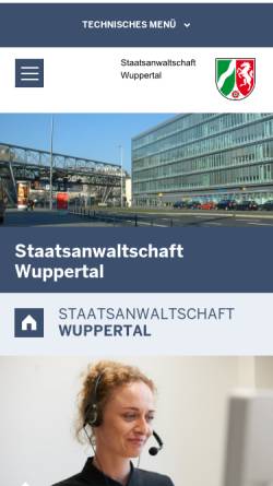 Vorschau der mobilen Webseite www.sta-wuppertal.nrw.de, Staatsanwaltschaft Wuppertal