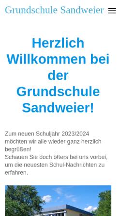 Vorschau der mobilen Webseite www.schule-sandweier.de, Grundschule und Hauptschule Sandweier