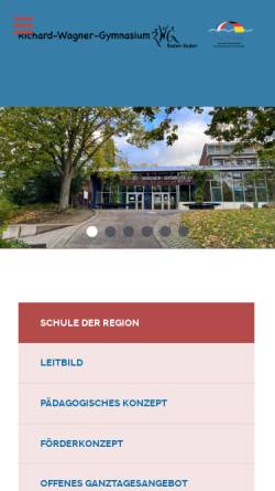 Vorschau der mobilen Webseite www.rwg-baden-baden.de, Richard-Wagner-Gymnasium