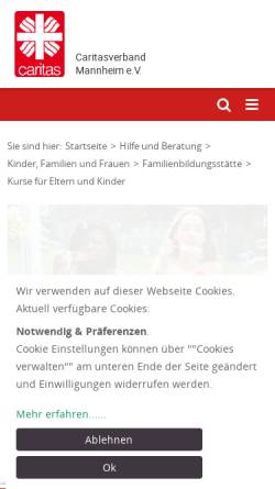 Vorschau der mobilen Webseite www.fbs-mannheim.de, Katholische Familienbildungsstätte