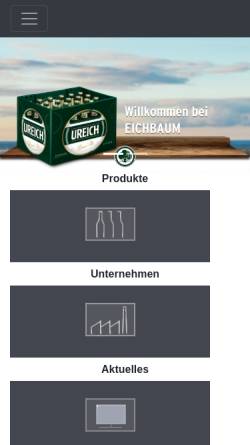 Vorschau der mobilen Webseite www.eichbaum.de, Eichbaum-Brauereien AG