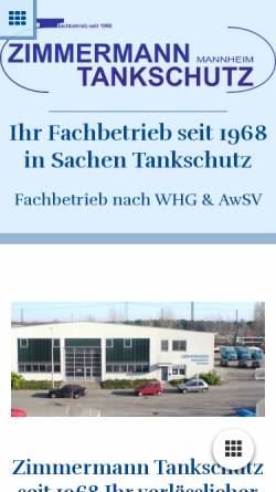 Vorschau der mobilen Webseite www.zimmermann-tankschutz.de, Zimmermann Tankschutz GmbH