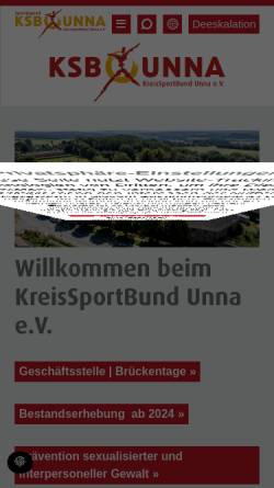 Vorschau der mobilen Webseite www.kreissportbund-unna.de, Kreissportbund Unna e.V. (KSB)