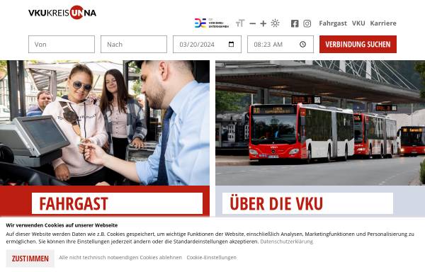 Vorschau von www.vku-online.de, Verkehrsgesellschaft Kreis Unna mbH (VKU)