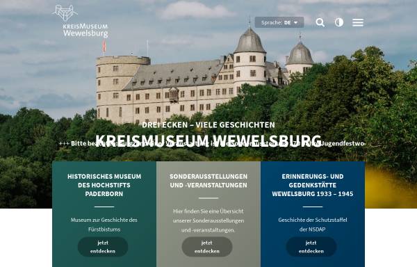 Vorschau von www.wewelsburg.de, Kreismuseum Wewelsburg
