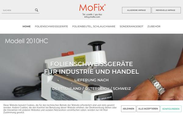 Vorschau von www.folienschweissgeraete.com, Mofix Montage- und Handels GmbH