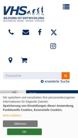 Vorschau der mobilen Webseite www.vhs-driburg.de, Volkshochschule Bad Driburg
