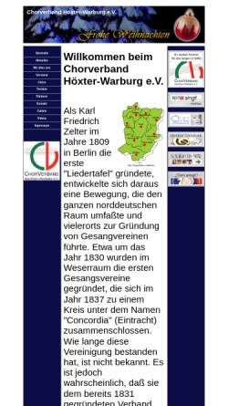 Vorschau der mobilen Webseite www.meinchor.de, Chorverband Höxter-Warburg e.V.