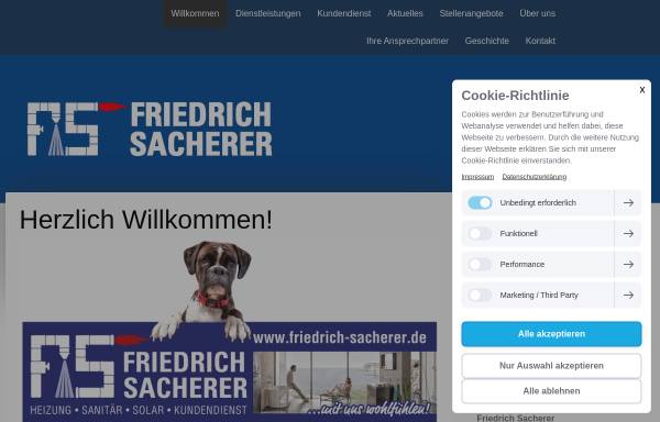 Vorschau von www.friedrich-sacherer.de, Friedrich Sacherer Jun. - Baublechnerei - Sanitäre Anlagen
