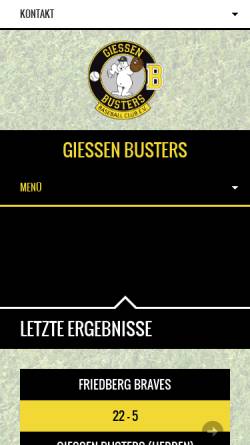Vorschau der mobilen Webseite www.busters.de, Gießen Busters